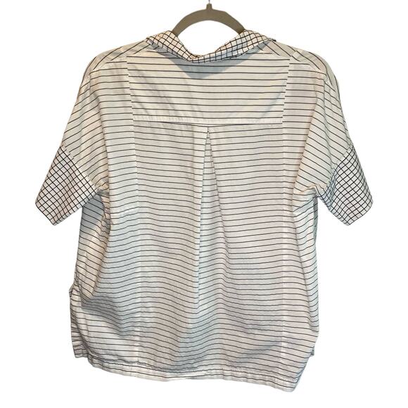 Madewell Grid Mix Short Sleeve Button Down Top - size XS - Picture 8 of 8